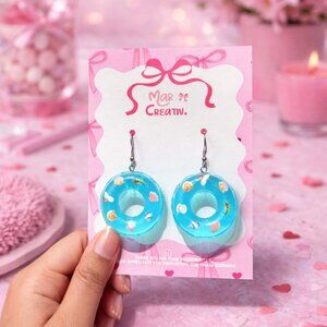 Blue Pool Float Earrings | Cute Kawaii Floatie Statement Dangles